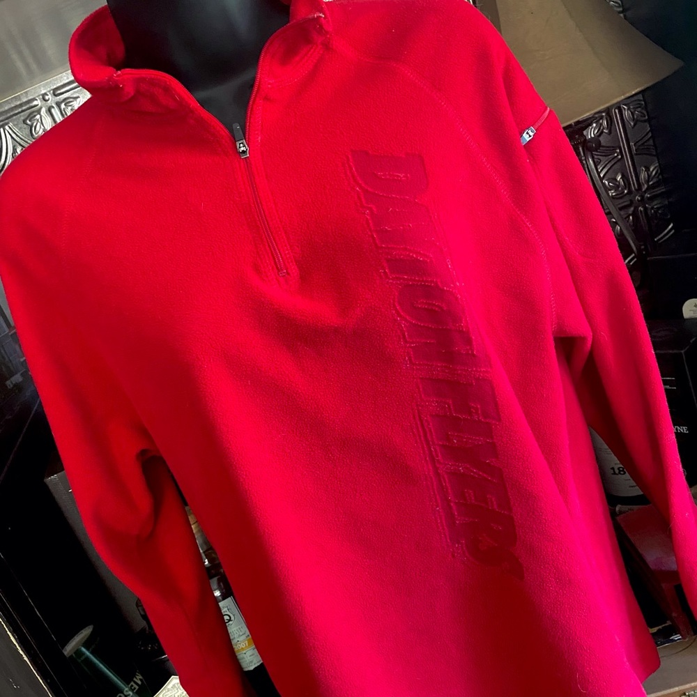 U of Dayton Flyers Quarter Zip Fleece Pullover, Size Small